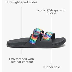 Chaco‎ Women's Chillos Slide Sandals Tie Dye Double Strap Adjustable Size 6 US